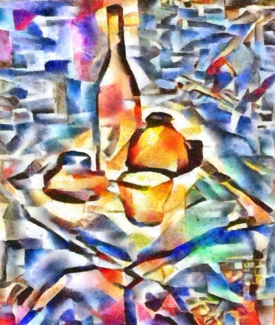 Orange-Blue Still Life by Alex Caminker